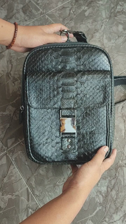 Genuine Python Snakeskin Sling Backpack