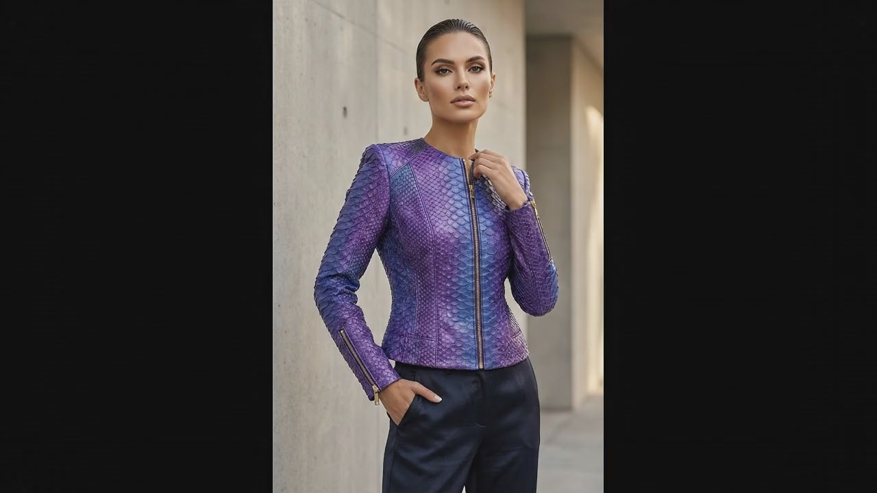 Purple Blue Python Snakeskin Jacket
