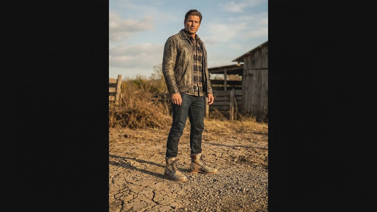 Multi-Color Snakeskin Python Leather Boots