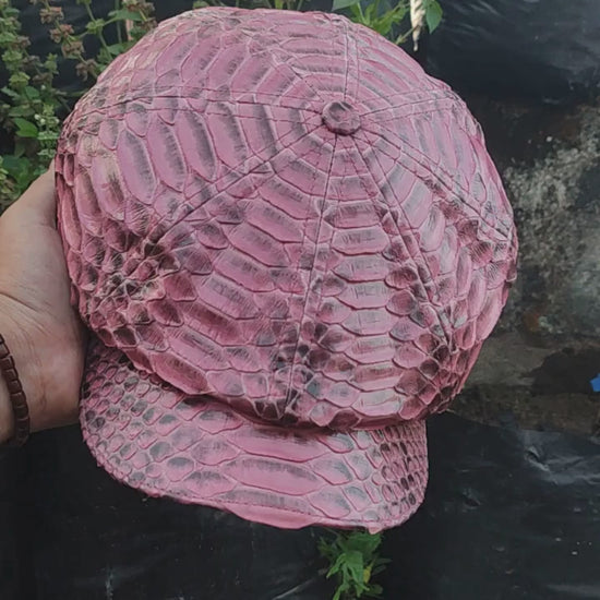 Genuine Python Snakeskin Newsboy Cap