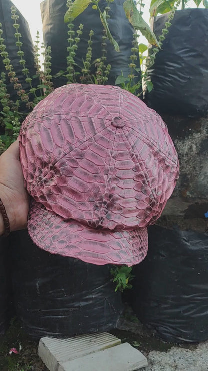 Genuine Python Snakeskin Newsboy Cap