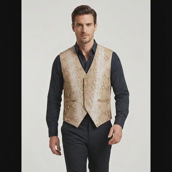 Genuine Python Snakeskin Leather Vest: Himalayan Waistcoat