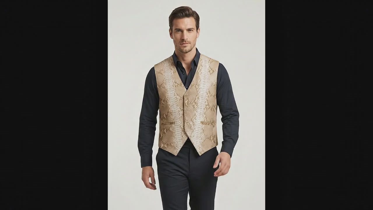 Genuine Python Snakeskin Leather Vest: Himalayan Waistcoat