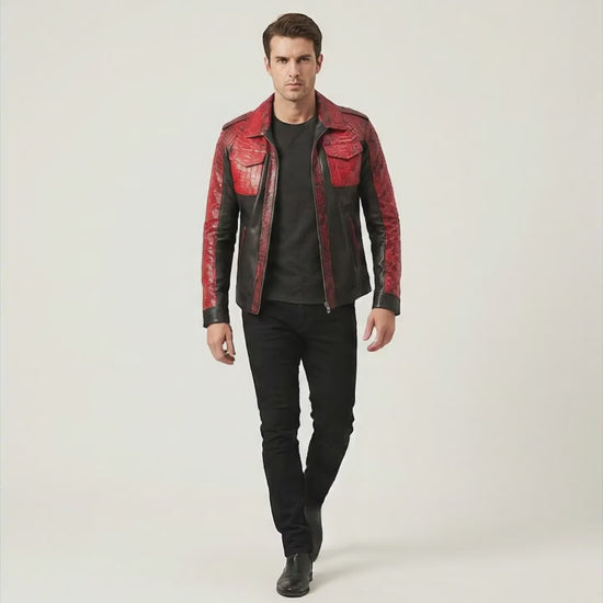 Red Python Snakeskin Jacket