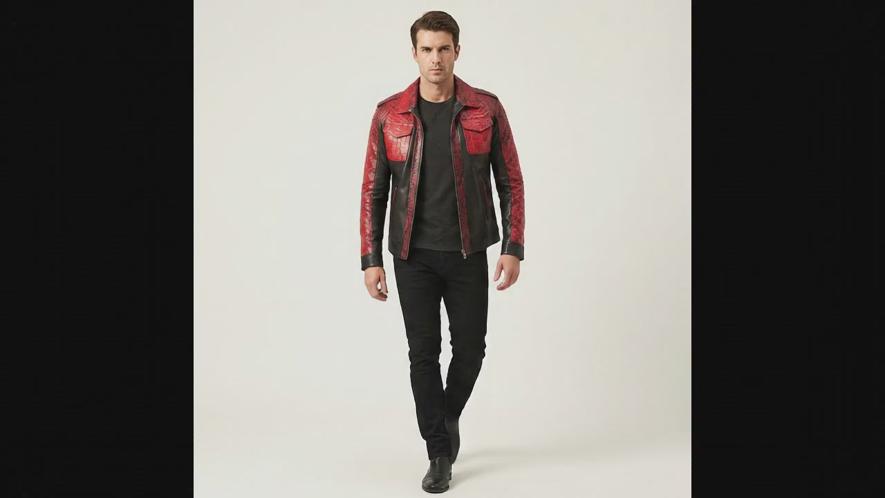 Red Python Snakeskin Jacket