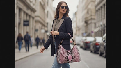 Pink Python Hobo Purse