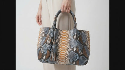 Soft Python Snakeskin Tote Leather Bag