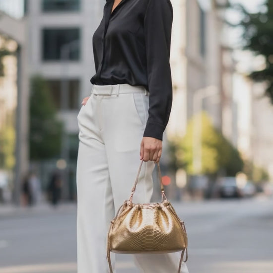 Genuine Python Snakeskin Bag for Women: Handmade Exotic Leather Purse