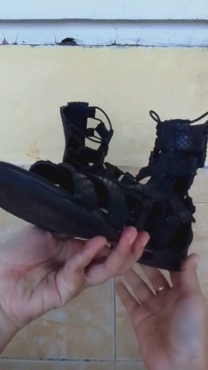 Python Snakeskin Gladiator Sandals