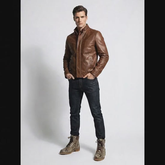 Brown Snakeskin Python Leather Boots