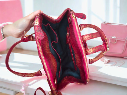 Python Snakeskin Diamond Quilted Bag - 7
