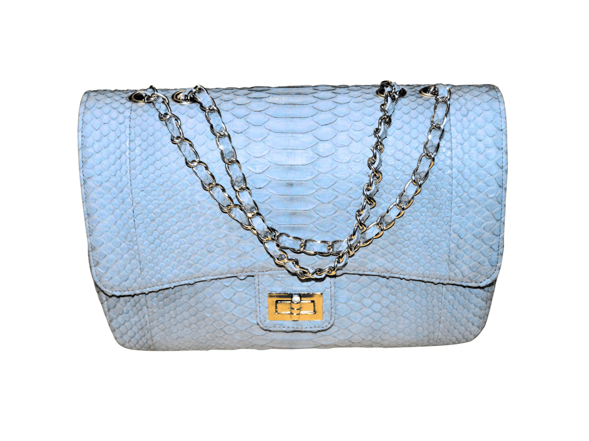 Quilt Snakeskin Flap Bag - Python Jacket by LFM Fashion