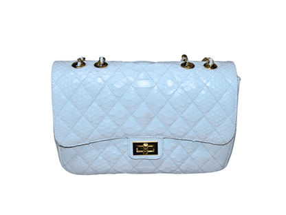 Quilt Snakeskin Flap Bag - Python Jacket by LFM Fashion