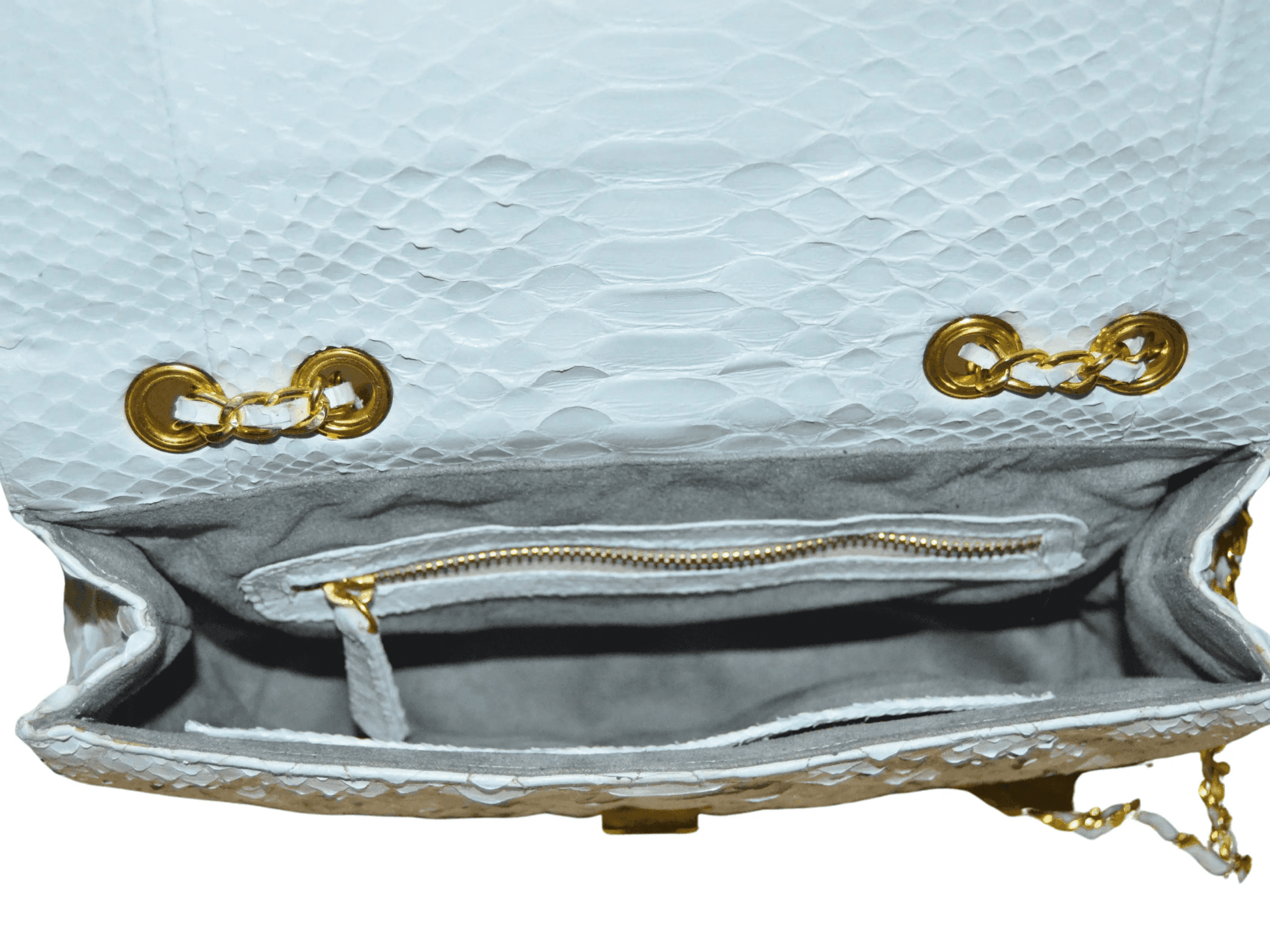 Quilt Snakeskin Flap Bag - Python Jacket by LFM Fashion