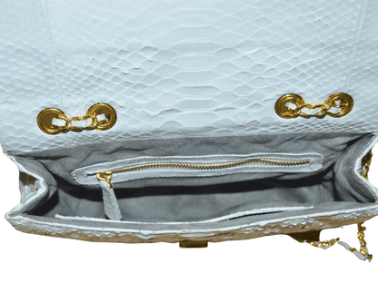 Quilt Snakeskin Flap Bag - Python Jacket by LFM Fashion