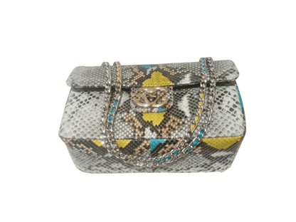 Small Flap Snakeskin Shoulder Bag - Python Jacket by LFM Fashion