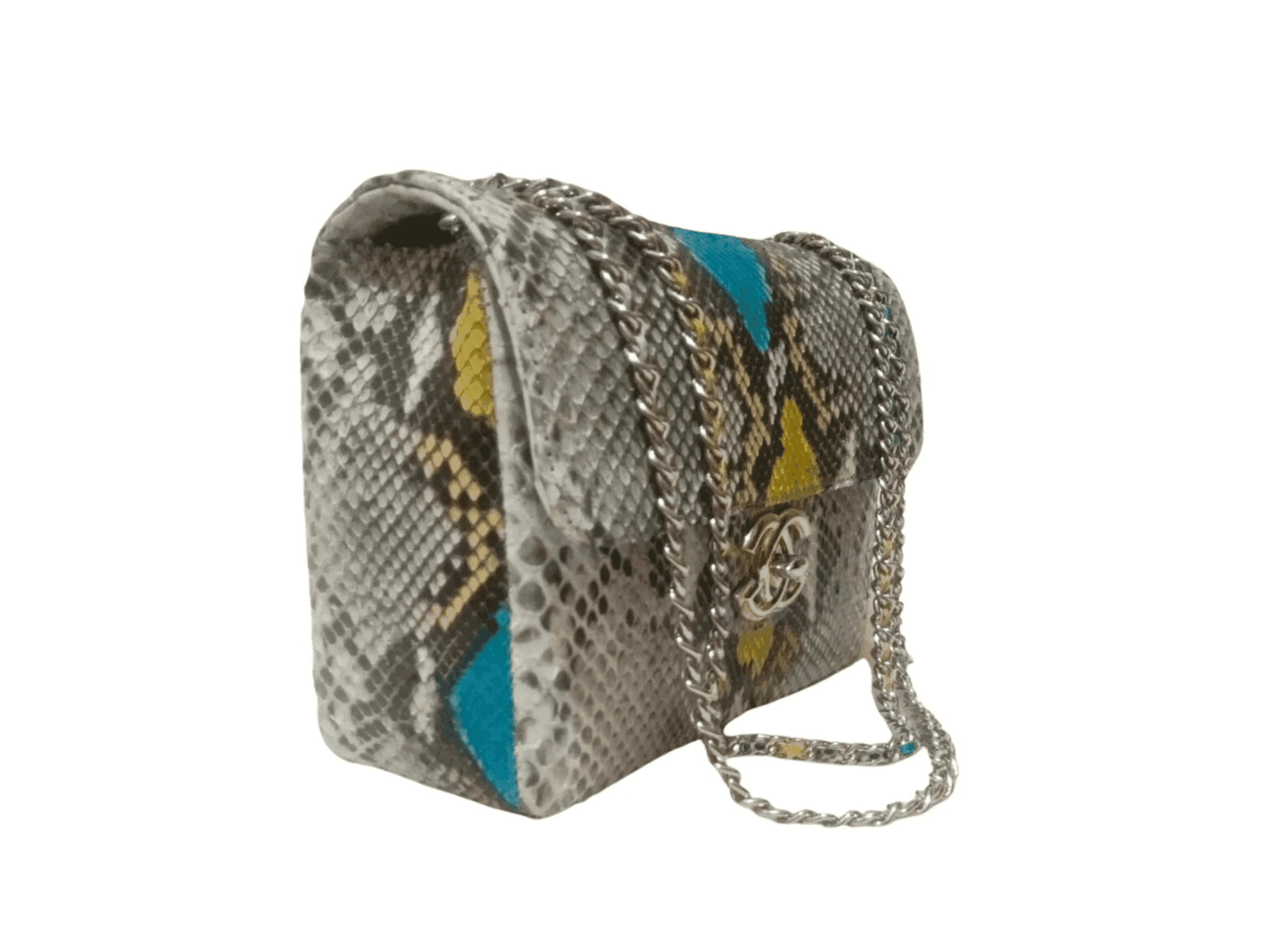 Small Flap Snakeskin Shoulder Bag - Python Jacket by LFM Fashion