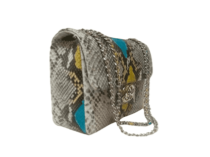 Small Flap Snakeskin Shoulder Bag - Python Jacket by LFM Fashion