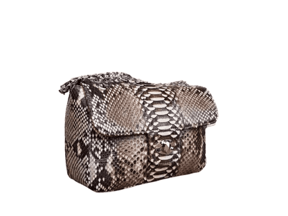 Small Snakeskin Shoulder Chain Purses - Python Jacket by LFM Fashion
