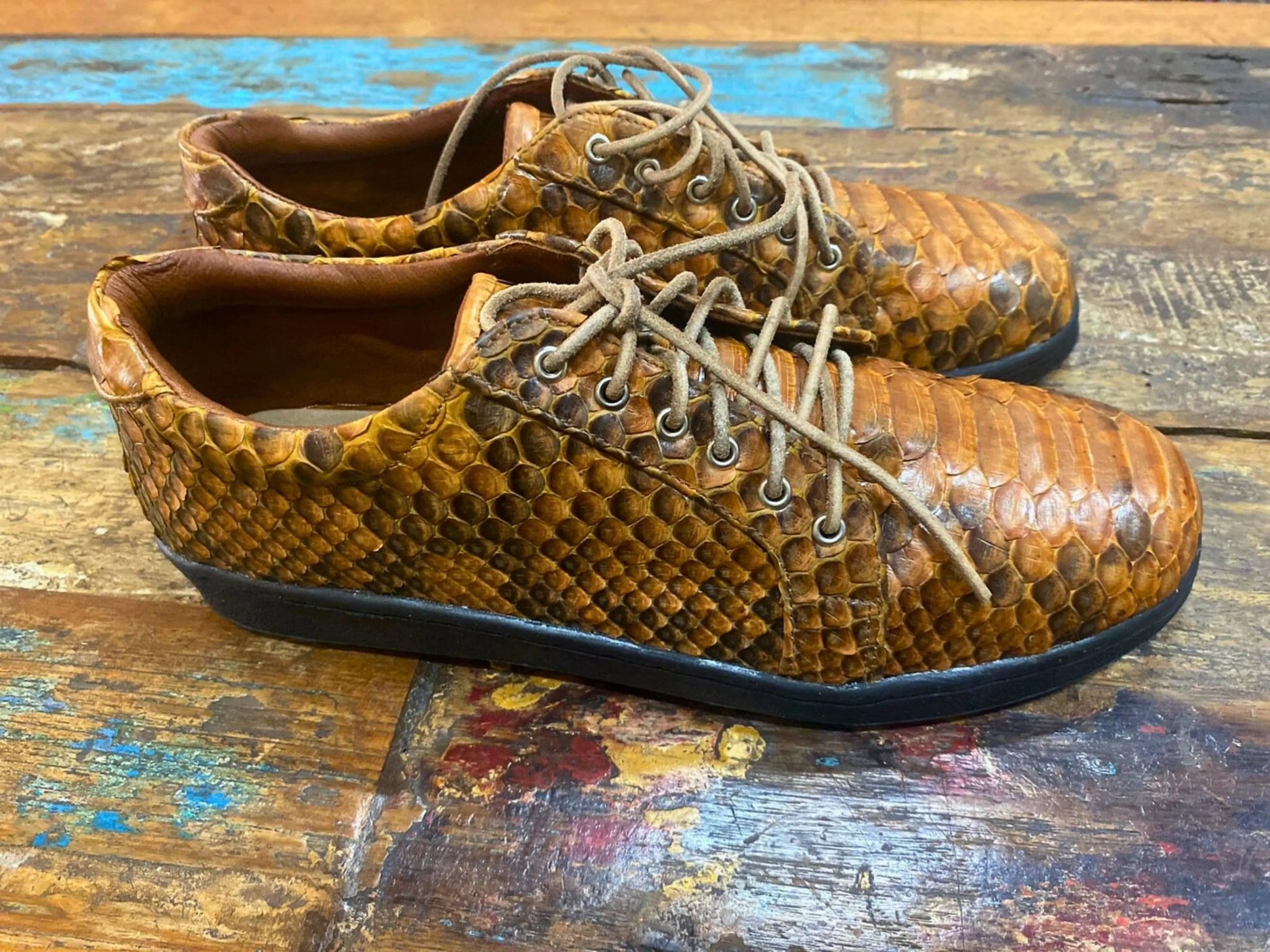 Snake Skin Sneakers Casual Walking Shoes - Python Jacket by LFM Fashion