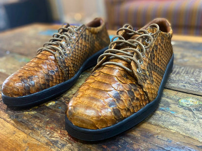 Snake Skin Sneakers Casual Walking Shoes - Python Jacket by LFM Fashion