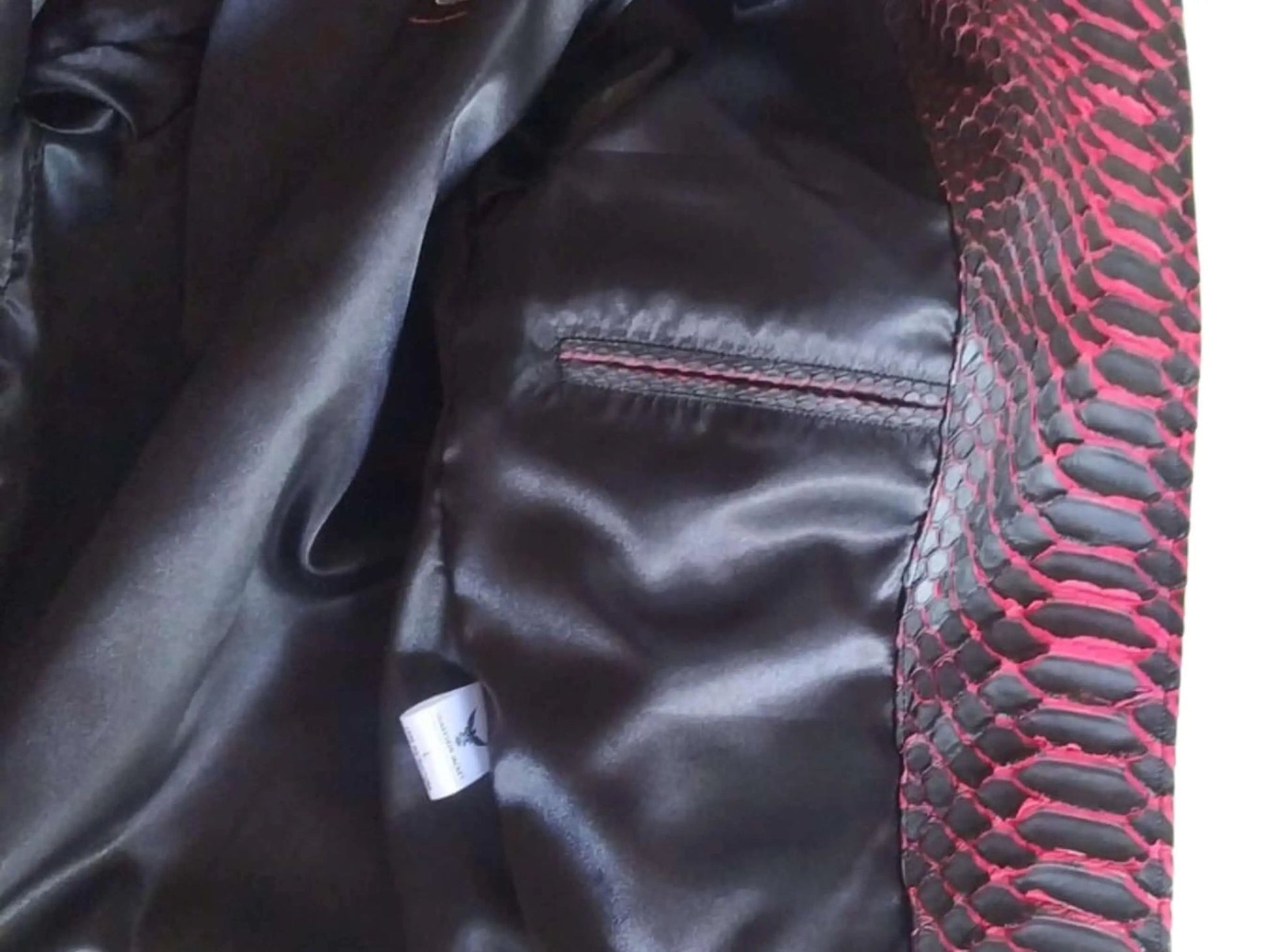 Snakeskin Biker Leather Jacket - Python Jacket by LFM Fashion
