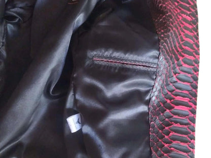 Snakeskin Biker Leather Jacket - Python Jacket by LFM Fashion