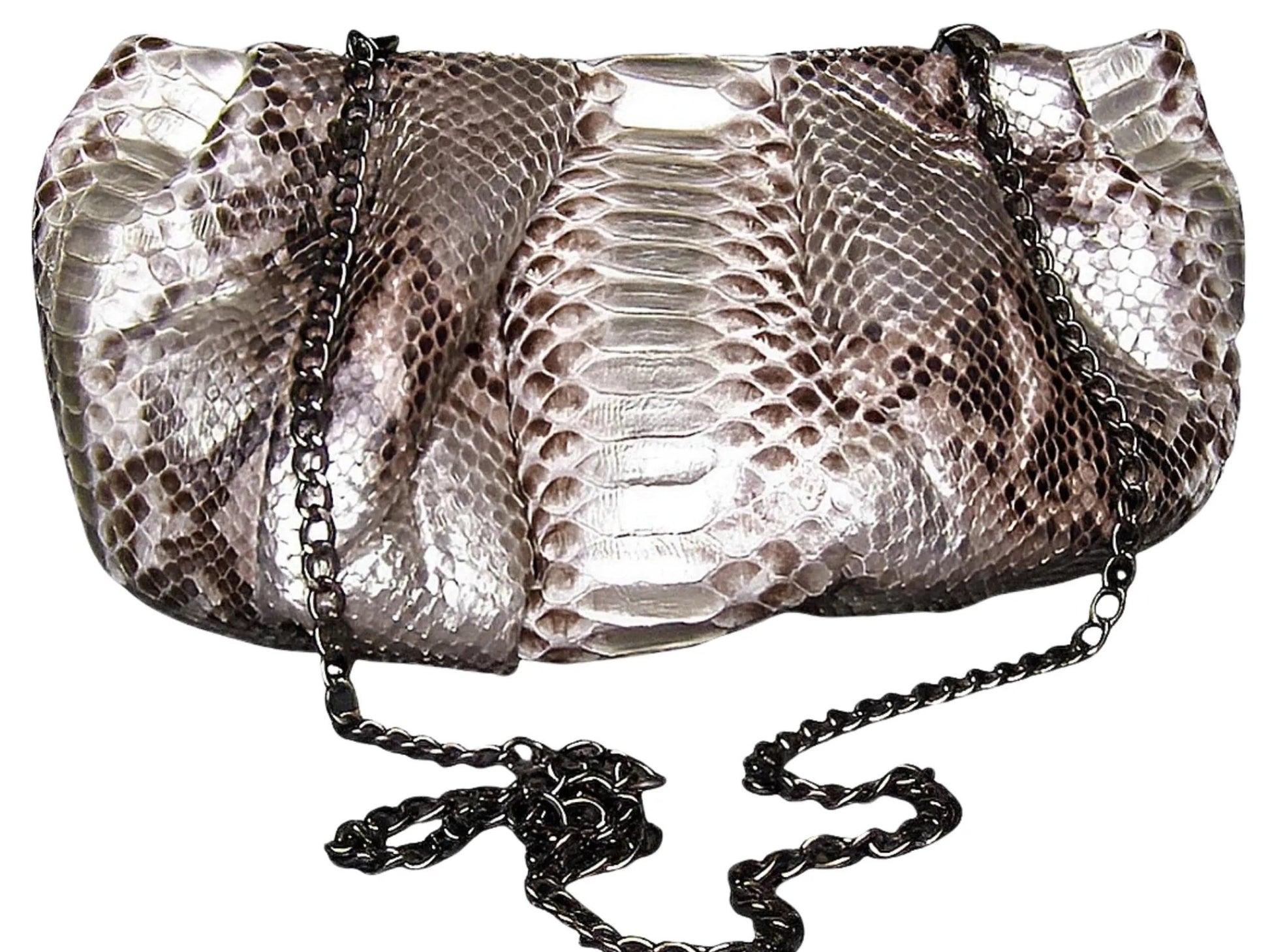 Snakeskin Dumpling Bag - Python Jacket by LFM Fashion