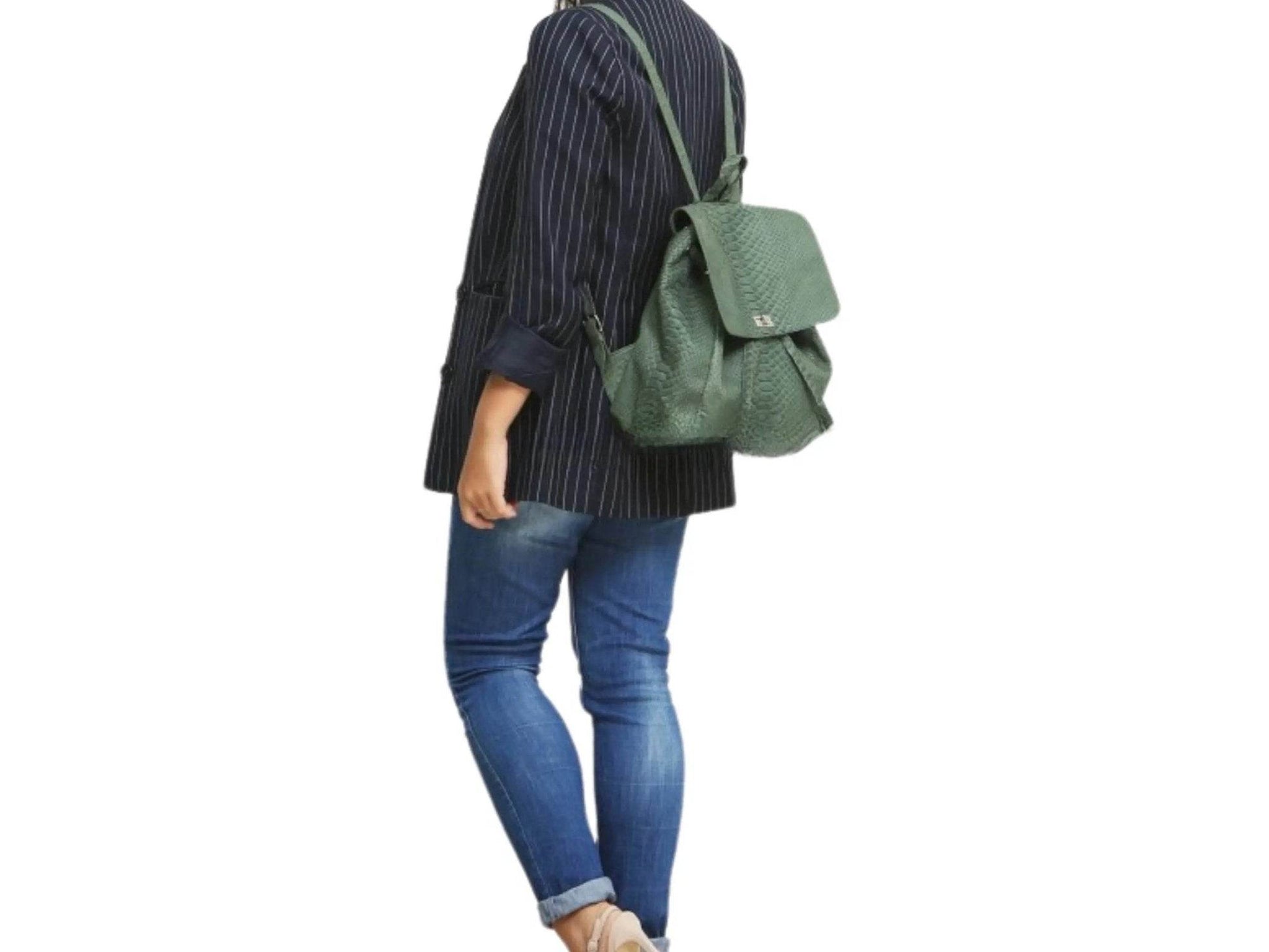 Snakeskin Fashion Leather Backpack - LFM Fashion