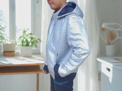 Snakeskin Hoodie Varsity Jacket - 11