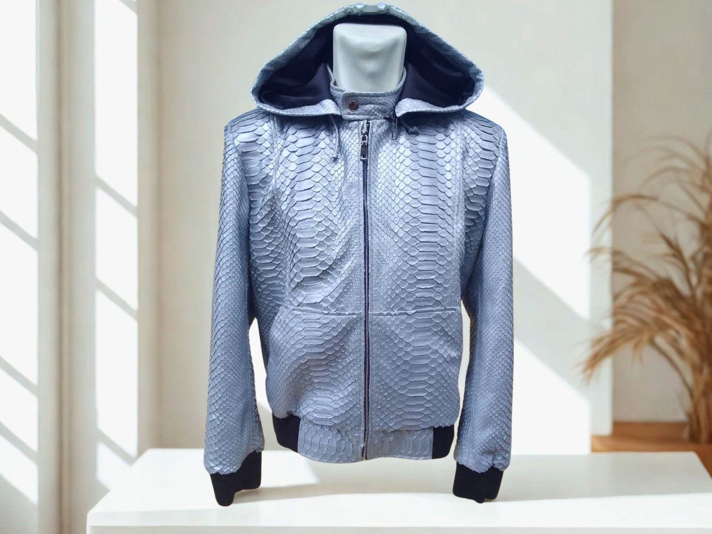 Snakeskin Hoodie Varsity Jacket - 1