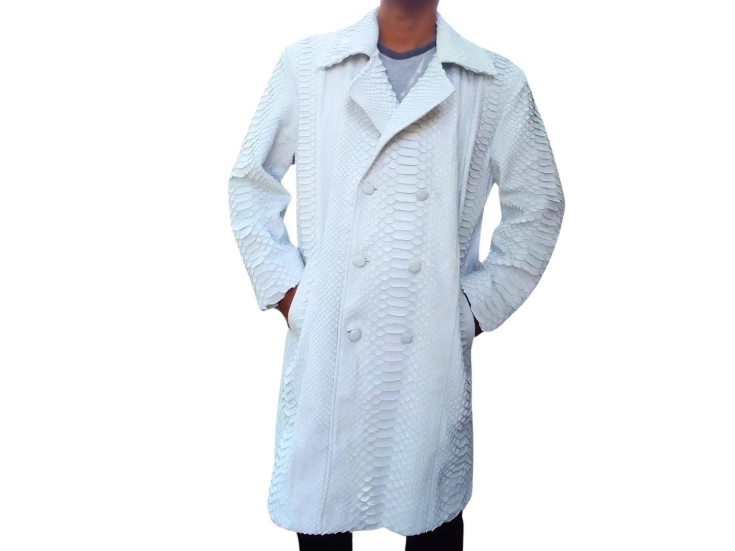 Snakeskin Peacoat Jacket - Python Jacket by LFM Fashion