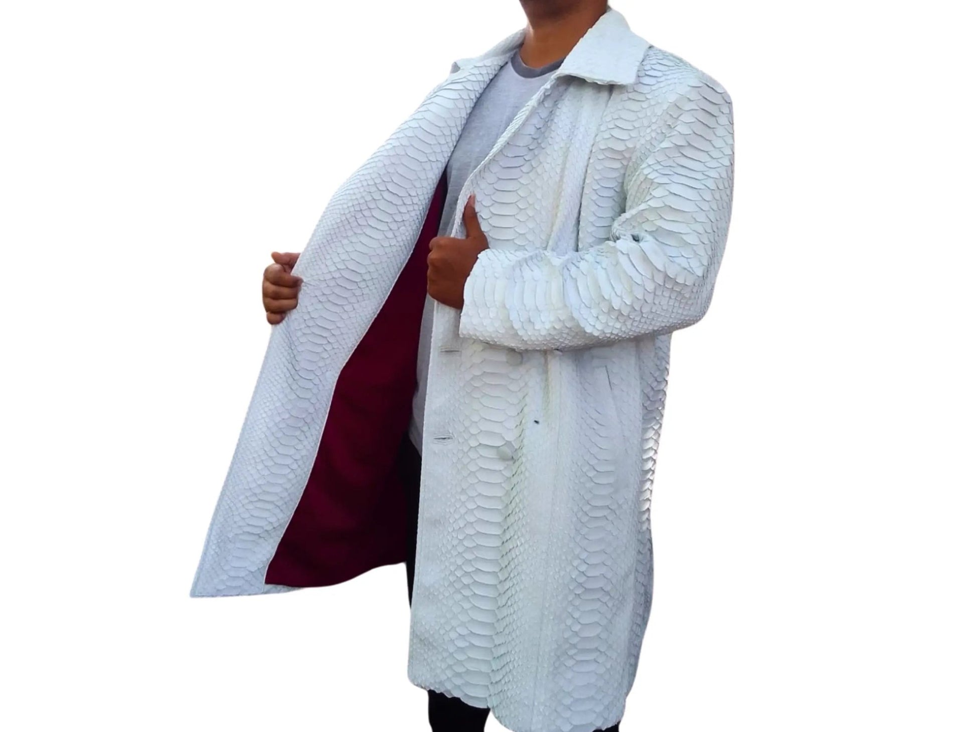 Snakeskin Peacoat Jacket - Python Jacket by LFM Fashion