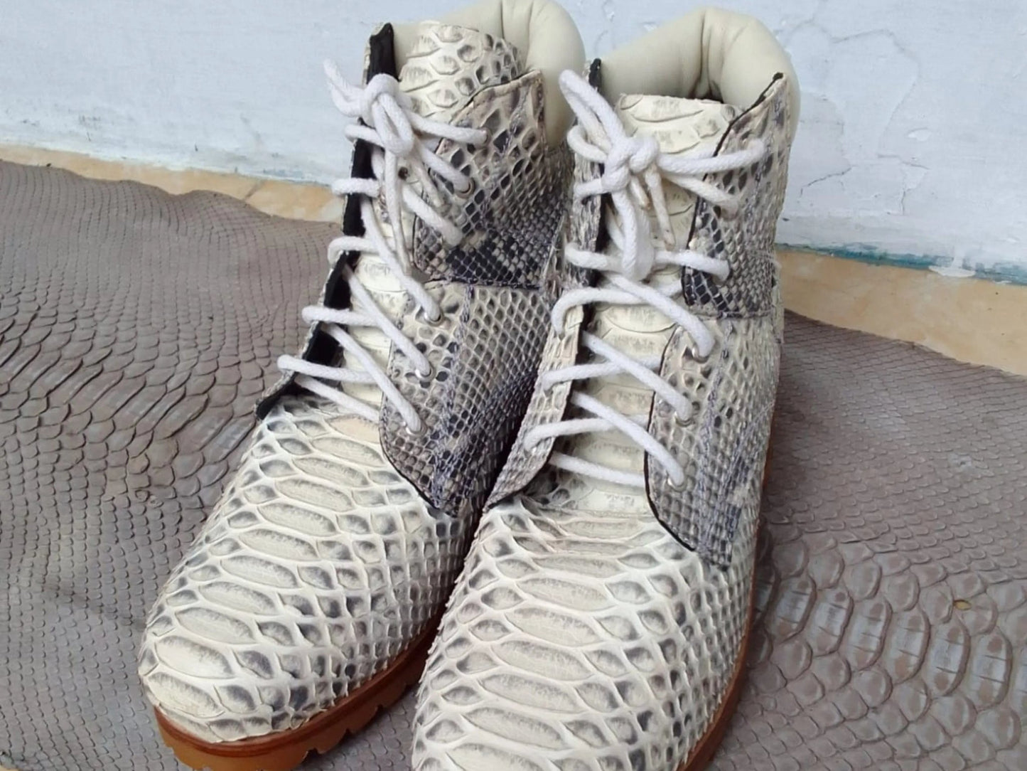 Snakeskin Python Leather Boots - Python Jacket by LFM Fashion