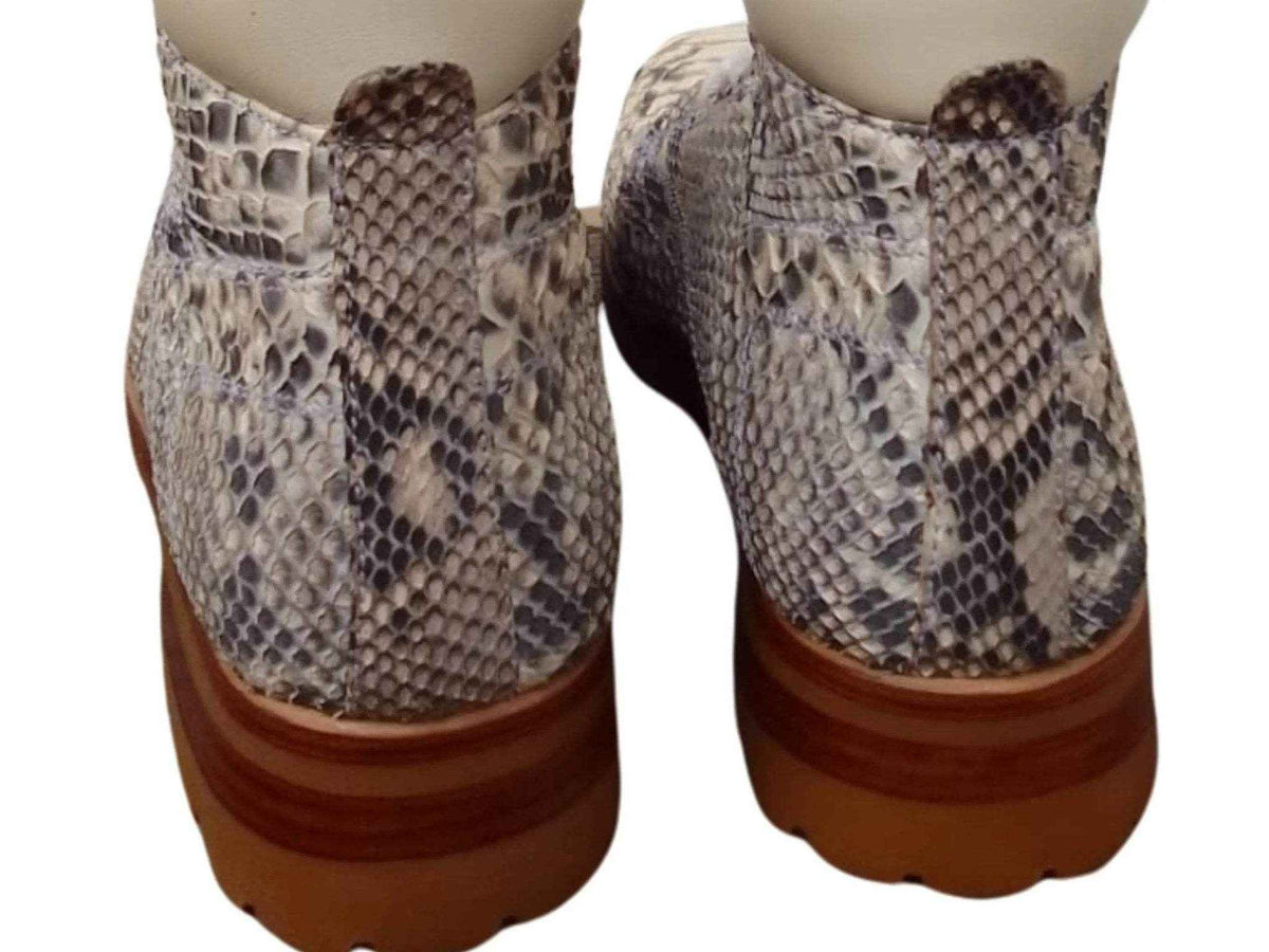 Scuffed Python Skin Boots Snakeskin Python Leather Boots | by LFM Fashion