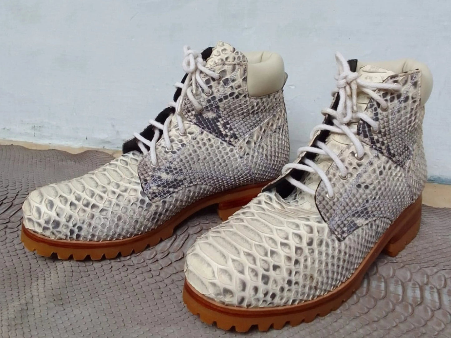 Snakeskin Python Leather Boots - Python Jacket by LFM Fashion