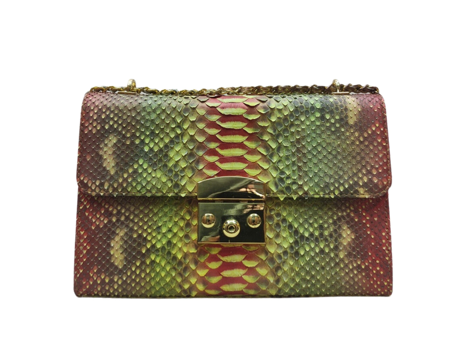Python Bags Snakeskin Python Small Handbag Green Python Jacket by LFM Fashion