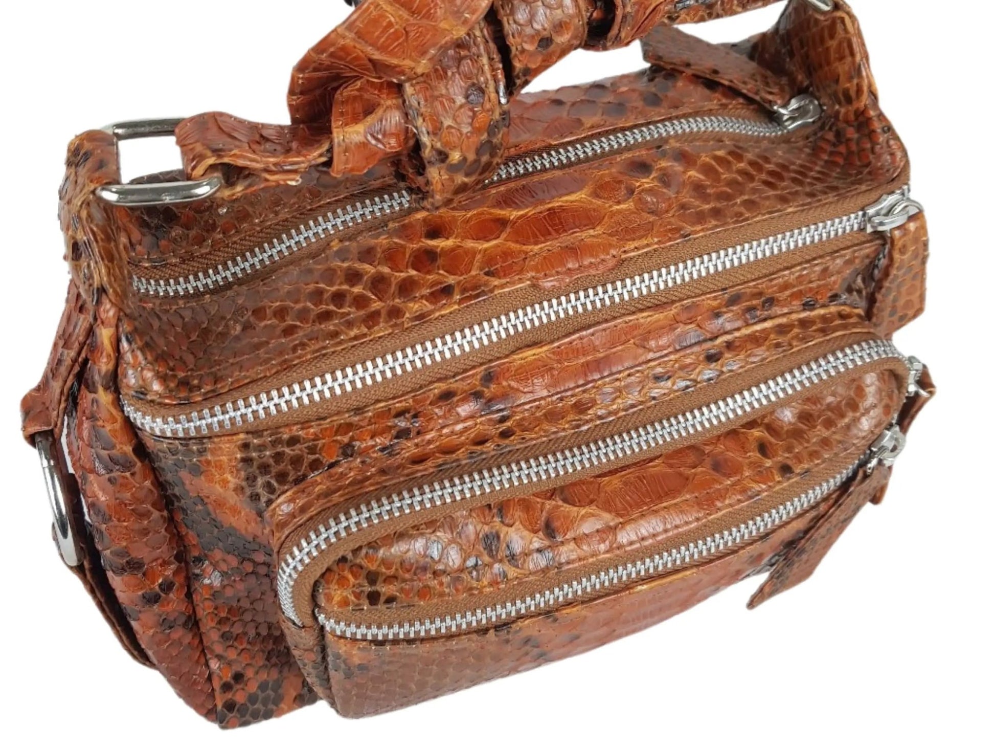 Snakeskin Shoulder Bag - Python Jacket by LFM Fashion