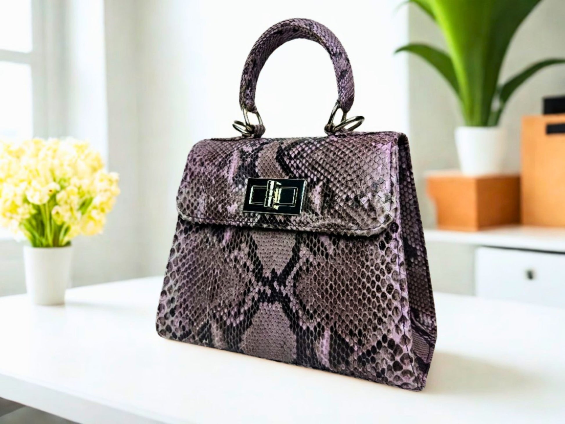 Snakeskin To Handle Bag style 3