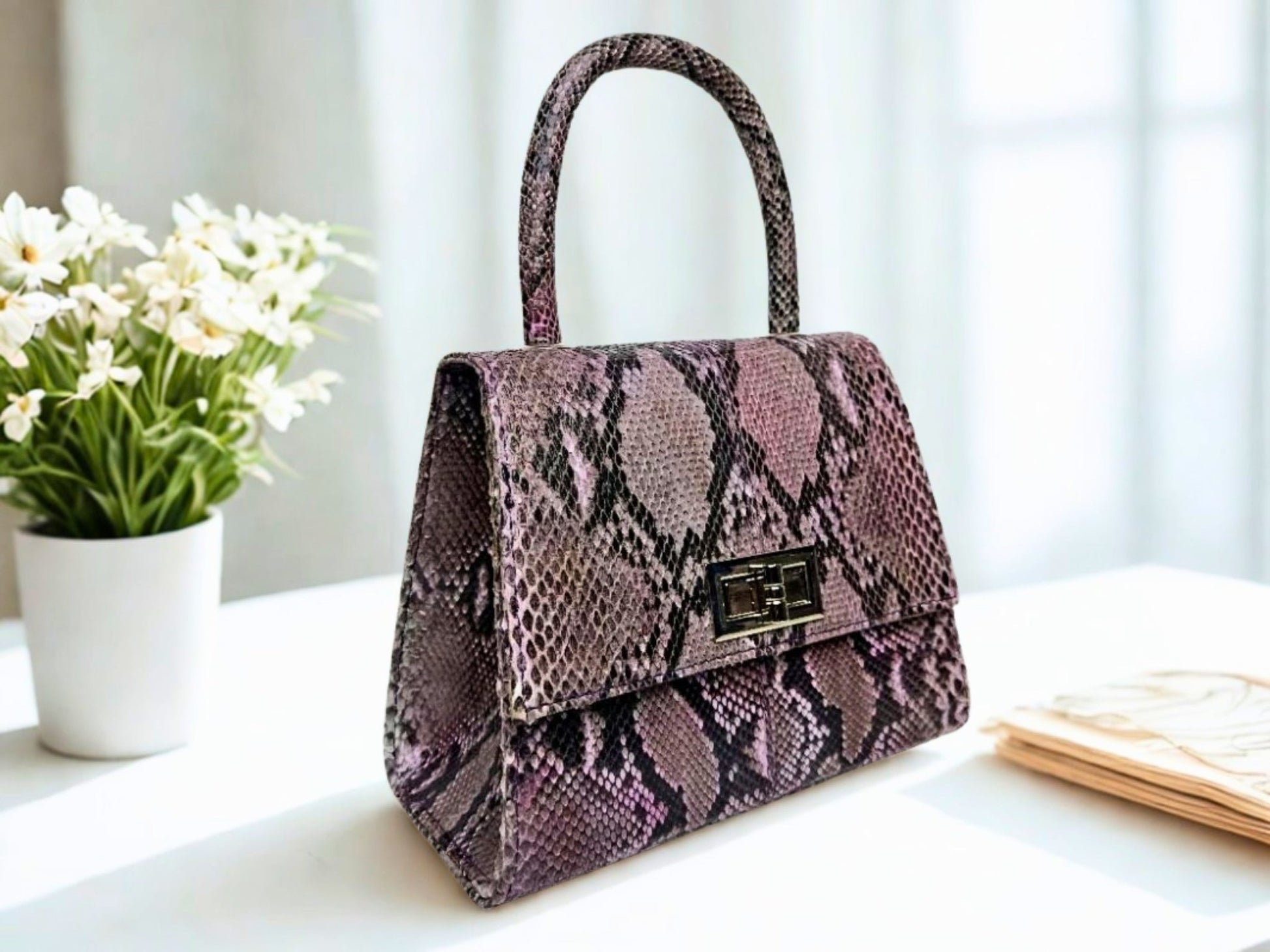 Snakeskin To Handle Bag style 2