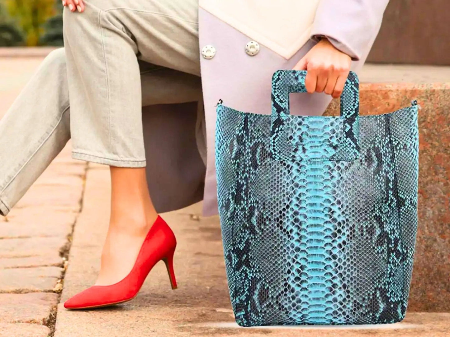 Snakeskin Tote Bag - Python Jacket by LFM Fashion