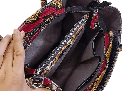 Tote Snakeskin Shoulder Bag - Python Jacket by LFM Fashion