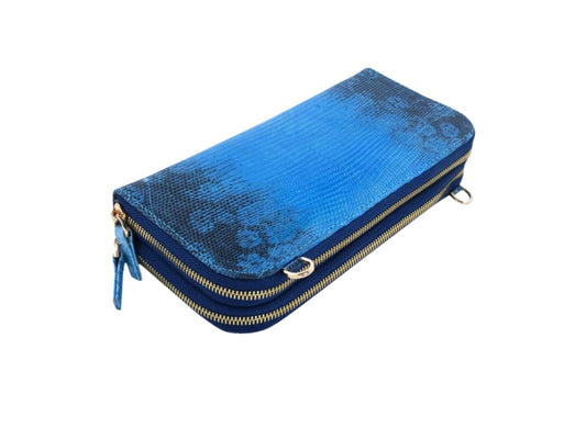 Zip Around Wallet Crossbody Leather Strap - Python Jacket by LFM Fashion