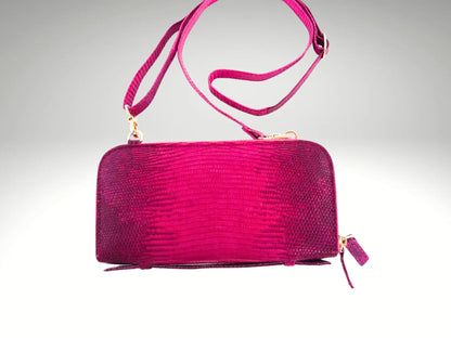 Zip Around Wallet Crossbody Leather Strap - Python Jacket by LFM Fashion