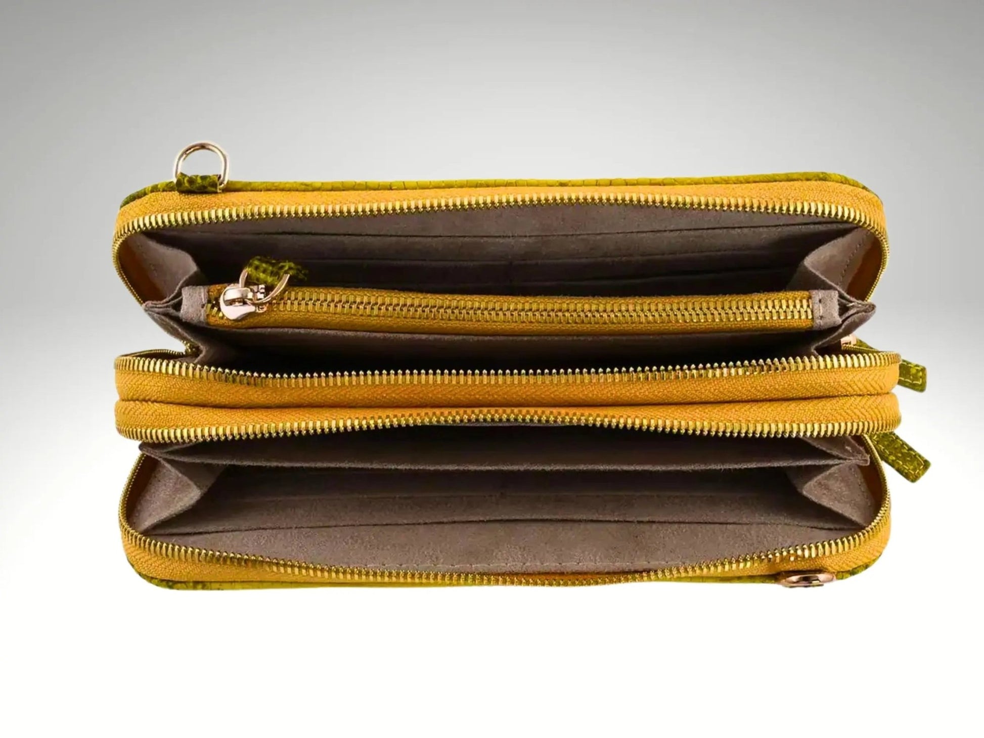 Zip Around Wallet Crossbody Leather Strap - Python Jacket by LFM Fashion
